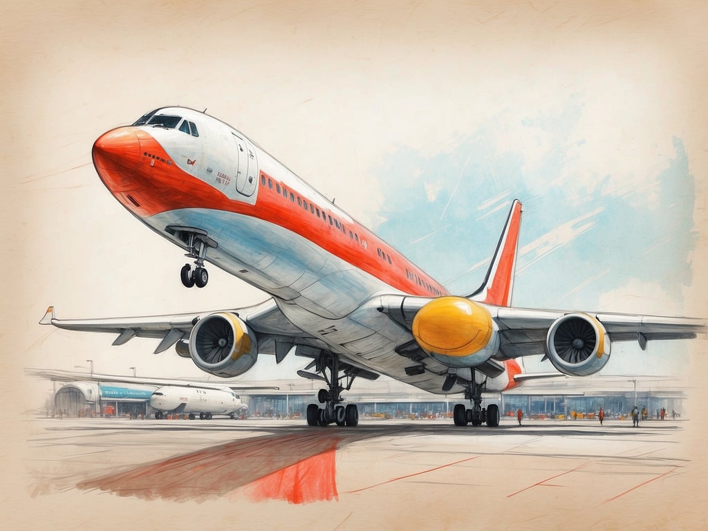 Auf dem Bild ist ein Flugzeug zu sehen, das so aussieht, als würde es gerade starten oder landen. Es ist in leuchtenden Farben gehalten, mit einem markanten roten und weißen Farbschema.

Bezüglich des NH Hotels Orio Al Serio: Dieses Hotel liegt in der Nähe des Flughafens Bergamo und bietet modernen Komfort mit Geräumigkeit und einem guten Zugang zu den wichtigsten Sehenswürdigkeiten der Region. Gäste können Annehmlichkeiten wie ein Restaurant, Konferenzräume und kostenloses WLAN erwarten. Es ist besonders beliebt bei Reisenden, die eine entspannte Unterkunft nahe dem Flughafen suchen.