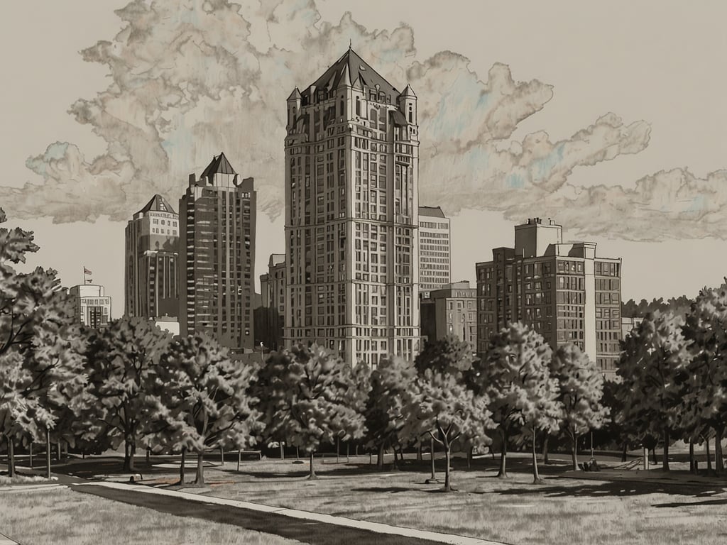 Auf dem Bild ist eine städtische Landschaft mit mehreren Wolkenkratzern und einer grünen Parklandschaft im Vordergrund zu sehen. Die Gebäude sind modern und erhoben, mit einem klaren Himmel und einer Vielzahl von Bäumen, die eine ruhige Atmosphäre schaffen.

### Raleigh 2025: 10 Neue Highlights für Deinen Besuch

1. **Innovative Architektur**: Besuche neue Gebäude und Wahrzeichen, die die Skyline von Raleigh verändern.
2. **Grüne Parks**: Entspanne in neu gestalteten Parks, die Raum für Freizeit und Natur bieten.
3. **Kulturelle Zentren**: Entdecke neue Museen und Kulturstätten, die die Geschichte und Kunst der Region präsentieren.
4. **Essen und Trinken**: Genieße die kulinarische Vielfalt in neuen Restaurants und Brauereien in der Stadt.
5. **Events und Festivals**: Erlebe aufregende Veranstaltungen, die das ganze Jahr über stattfinden.
6. **Nachhaltige Initiativen**: Informiere dich über neue nachhaltige Projekte, die die Stadt umweltfreundlicher machen.
7. **Öffentlicher Nahverkehr**: Probiere die erweiterten Verkehrsmittel für eine einfache Erkundung von Raleigh.
8. **Technologie-Hubs**: Besuche neue Innovationszentren, die Raleigh als Zentrum für Technologie fördern.
9. **Sportveranstaltungen**: Nimm an spannenden Sportereignissen teil, die aufregende Wettkämpfe bieten.
10. **Kunst im öffentlichen Raum**: Bestaune neue Kunstinstallationen, die die Straßen und Plätze der Stadt verschönern.

Ob urbanes Erlebnis oder Naturerholung, Raleigh bietet für jeden etwas!