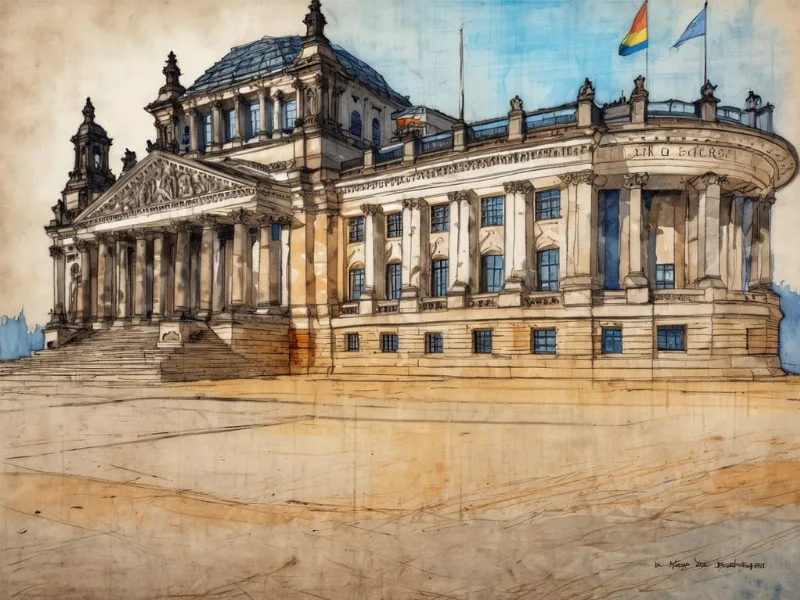Reichstag in Berlin leuchtet wieder wie vor 30 Jahren