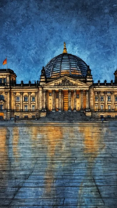 Reichstag in Berlin leuchtet wieder wie vor 30 Jahren