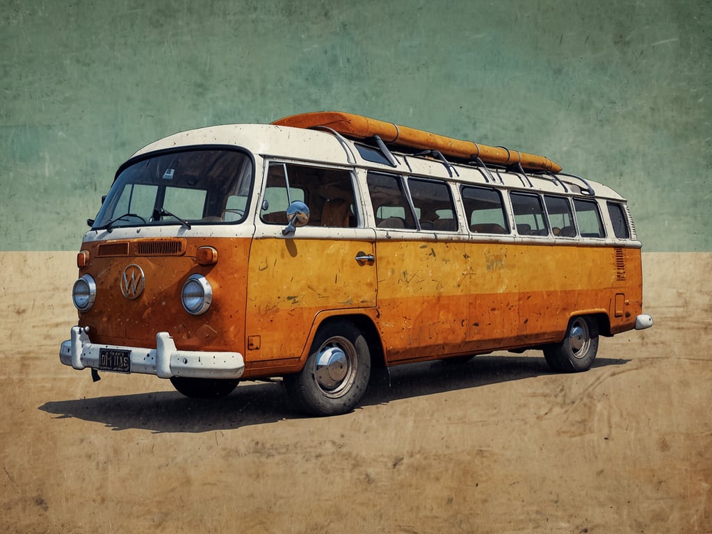 Auf dem Bild ist ein klassischer VW-Bus in Orange und Weiß zu sehen. Dieser Bus symbolisiert das Reisen mit einem Hauch von Nostalgie, was perfekt zu den Trends für 2030 passt. 

In 