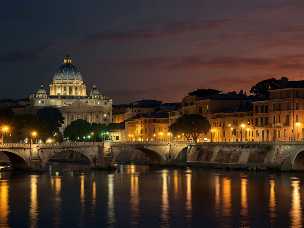 Auf dem Bild ist eine beleuchtete Stadtlandschaft bei Nacht zu sehen, mit einem beeindruckenden Gebäude im Vordergrund und einer Brücke, die über einen Fluss führt. Das Bild vermittelt eine romantische Atmosphäre.

Im Zuge dessen könnte man sagen, dass Ryanair seinen Sommerflugplan für 2025 erweitert hat: Neue Ziele und mehr Flüge könnten Reisende an solche schönen Orte bringen, um die Architektur und die stimmungsvolle Abendansicht zu genießen.