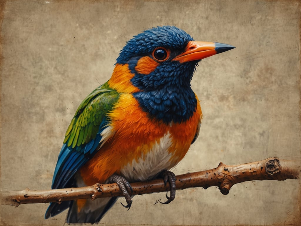 Auf dem Bild ist ein farbenfroher Vogel zu sehen, der auf einem Ast sitzt. Er hat ein auffälliges Federkleid mit leuchtenden Blau-, Orange- und Grüntönen. Um deinen Aufenthalt zu planen, könntest du überlegen, welche Orte ideal sind, um Vögel zu beobachten oder vielleicht an einer Vogelbeobachtungs-Tour teilzunehmen. Solche Aktivitäten bieten oft die Möglichkeit, ähnliche Arten in ihrer natürlichen Umgebung zu beobachten und mehr über die Vielfalt der Vogelwelt zu lernen.