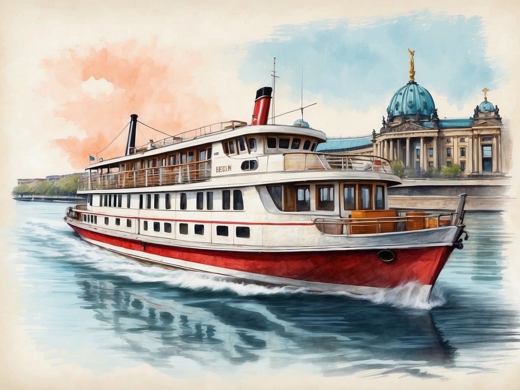 Auf dem Bild ist ein stilvolles Fahrgastschiff zu sehen, das auf einem Gewässer fährt. Es trägt den Namen 