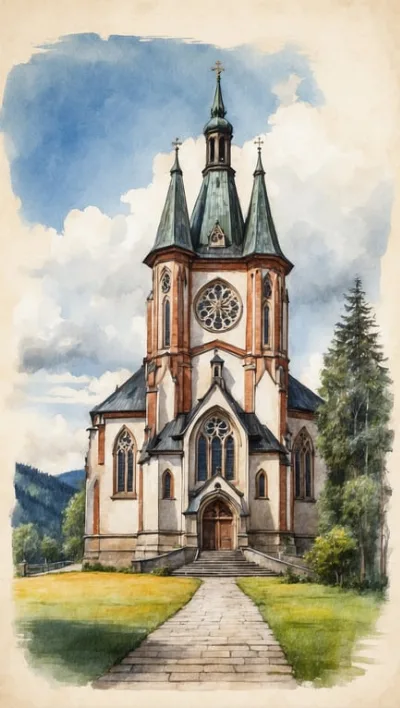 Stadtpfarrkirche St. Michael Regen: 75 Meter hoher neogotischer Backsteinbau von 1896 als Wahrzeichen des Bayerischen Waldes