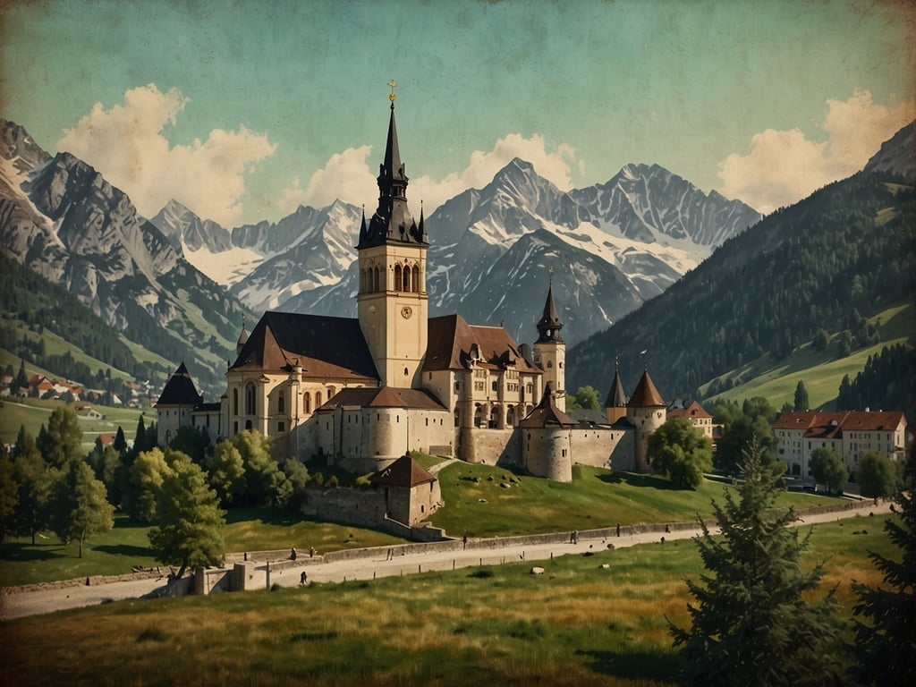 Auf dem Bild ist eine malerische Landschaft zu sehen, die von Bergen umgeben ist. Im Vordergrund steht ein historisches Gebäude, das an eine Kirche oder ein Schloss erinnert, mit Türmen und einer charakteristischen Architektur. Die Umgebung ist grün mit Bäumen und Wiesen, und im Hintergrund sind schneebedeckte Berge sichtbar.

Bezüglich der österreichischen Vignetten: Ab 2025 werden die Vignettenpreise in Österreich teurer. Das bedeutet, dass Autofahrer und Motorradfahrer, die die Autobahnen nutzen möchten, sich auf höhere Kosten einstellen müssen. Es ist ratsam, sich rechtzeitig über die neuen Preise zu informieren und eventuell eine Jahresvignette zu erwerben, um in den Genuss von Ersparnissen zu kommen.