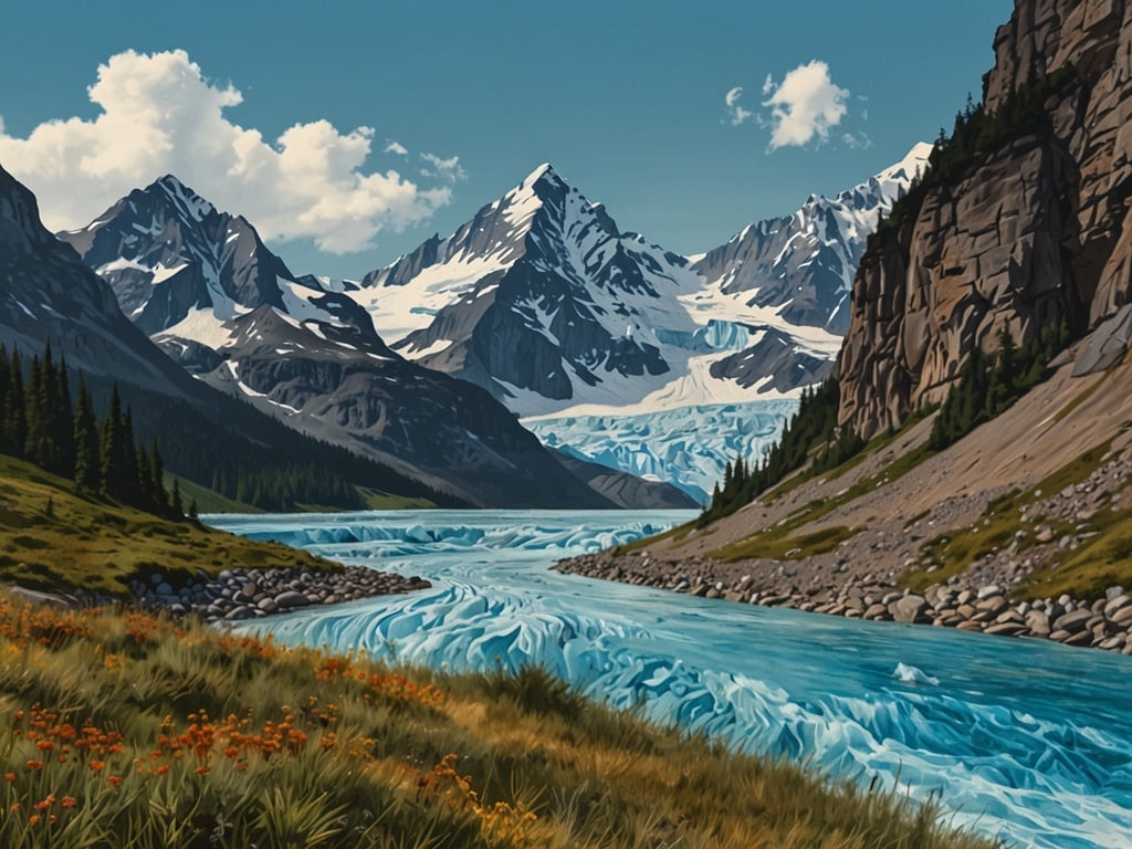 Auf dem Bild sieht man eine beeindruckende alpine Landschaft mit einem Gletscher im Hintergrund, der vermutlich den Svartisen Gletscher darstellt. In der Umgebung könnte man Aktivitäten wie Wandern oder Trekking unternehmen, insbesondere auf den ausgewiesenen Wanderwegen, die atemberaubende Ausblicke auf die Gletscherlandschaft bieten. 

Zusätzlich könnten Besucher Bootstouren auf den umliegenden Seen machen, um die Gletscher aus einer anderen Perspektive zu erleben. Fotografieren und Naturbeobachtungen sind ebenfalls beliebte Freizeitaktivitäten in dieser schönen Region. Im Sommer könnten zudem geführte Touren zum Gletscher organisiert werden, bei denen man mehr über die Geologie und die Umwelt lernen kann.