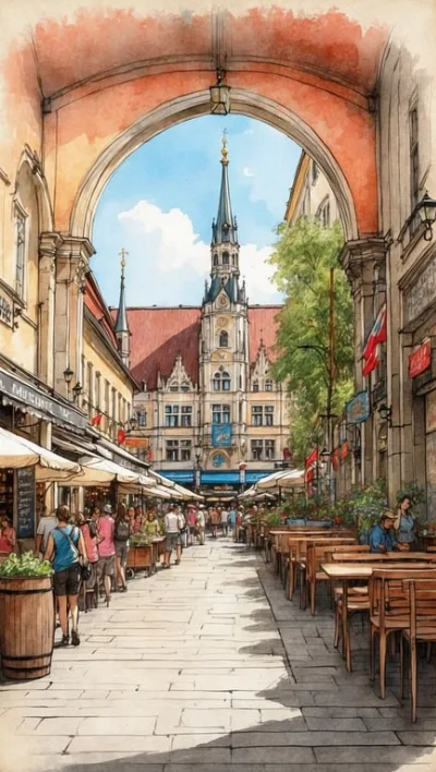 Viktualienmarkt Biergarten in München