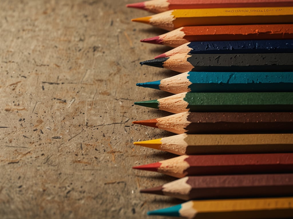 Auf dem Bild sind Buntstifte in verschiedenen Farben zu sehen, die ordentlich nebeneinander angeordnet sind. 

Wenn Sie einen Ort besuchen, an dem Sie kreativ werden möchten, könnte ein Besuch in einem Kunststudio oder einer Galerie inspirierend sein. Nehmen Sie sich Zeit, um selbst zu zeichnen oder zu malen, und genießen Sie die angebotenen Kurse. Viele Städte haben auch Kunstmärkte, wo Sie Materialien kaufen und lokale Künstler treffen können. Vergessen Sie nicht, Ihre eigenen Zeichnungen als Souvenir mitzunehmen!