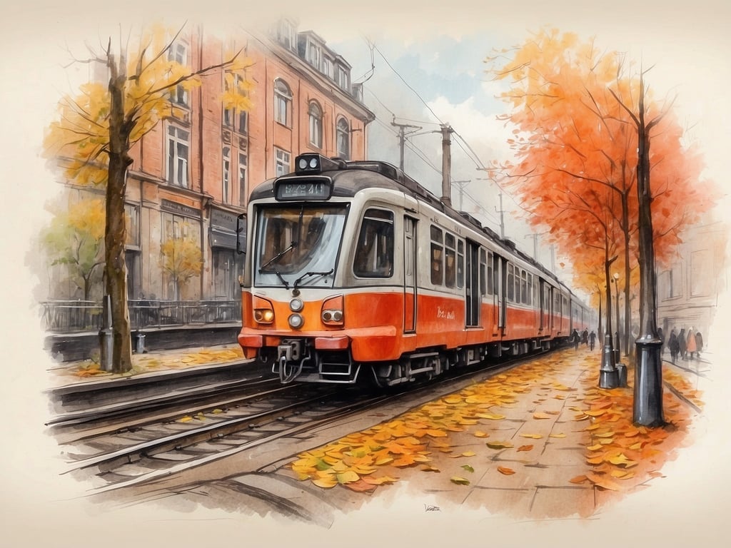 Auf dem Bild ist eine Straßenbahn zu sehen, die an einem herbstlichen Boulevard hält. Die Bäume sind mit buntem Laub bedeckt, und die Umgebung vermittelt eine gemütliche, herbstliche Atmosphäre mit gefallenen Blättern auf dem Weg. 

Die Herbstferien in Hamburg 2024 sind vom 30. September bis zum 11. Oktober.