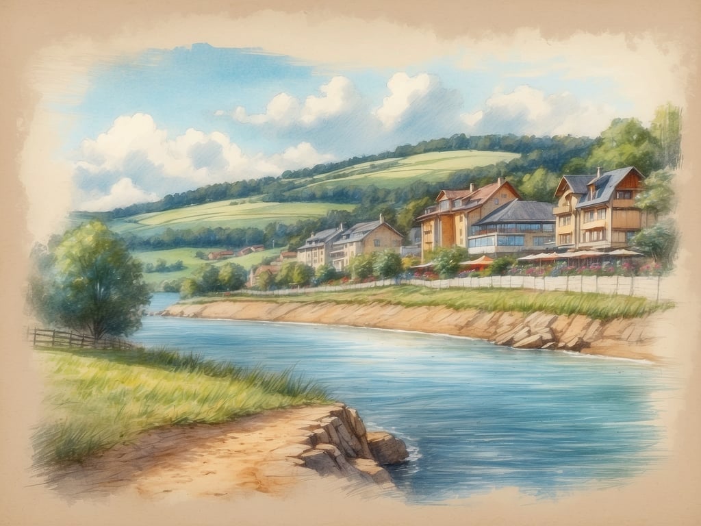 Auf dem Bild ist eine malerische Landschaft mit einem Fluss zu sehen, umgeben von grünen Hügeln und schönen Gebäuden am Ufer. Es wirkt ruhig und einladend, mit einem klaren Himmel und einigen Wolken.

Die Sommerferien im Saarland 2024 beginnen am 15. Juli und enden am 27. August.