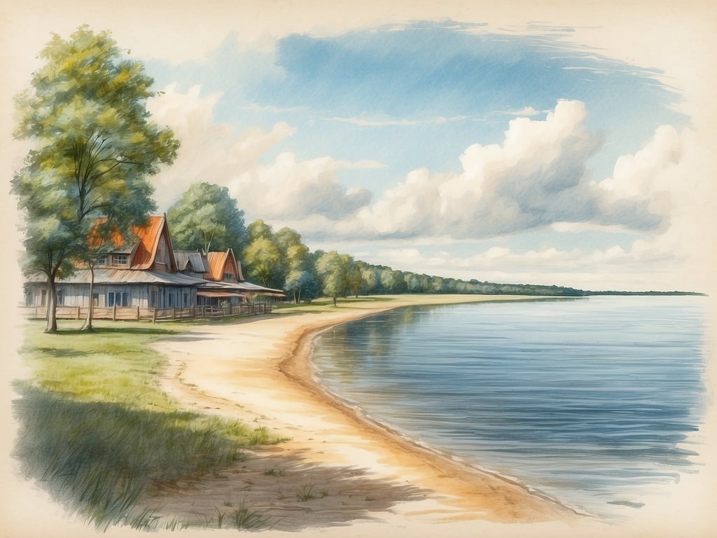 Auf dem Bild ist eine malerische Landschaft mit einem ruhigen Gewässer, einem Sandstrand und einer bewaldeten Uferlinie zu sehen. In der Nähe des Wassers befinden sich einige charmante Häuser mit roten Dächern.

Die Sommerferien in Mecklenburg-Vorpommern 2024 sind vom 1. Juli bis zum 10. August.
