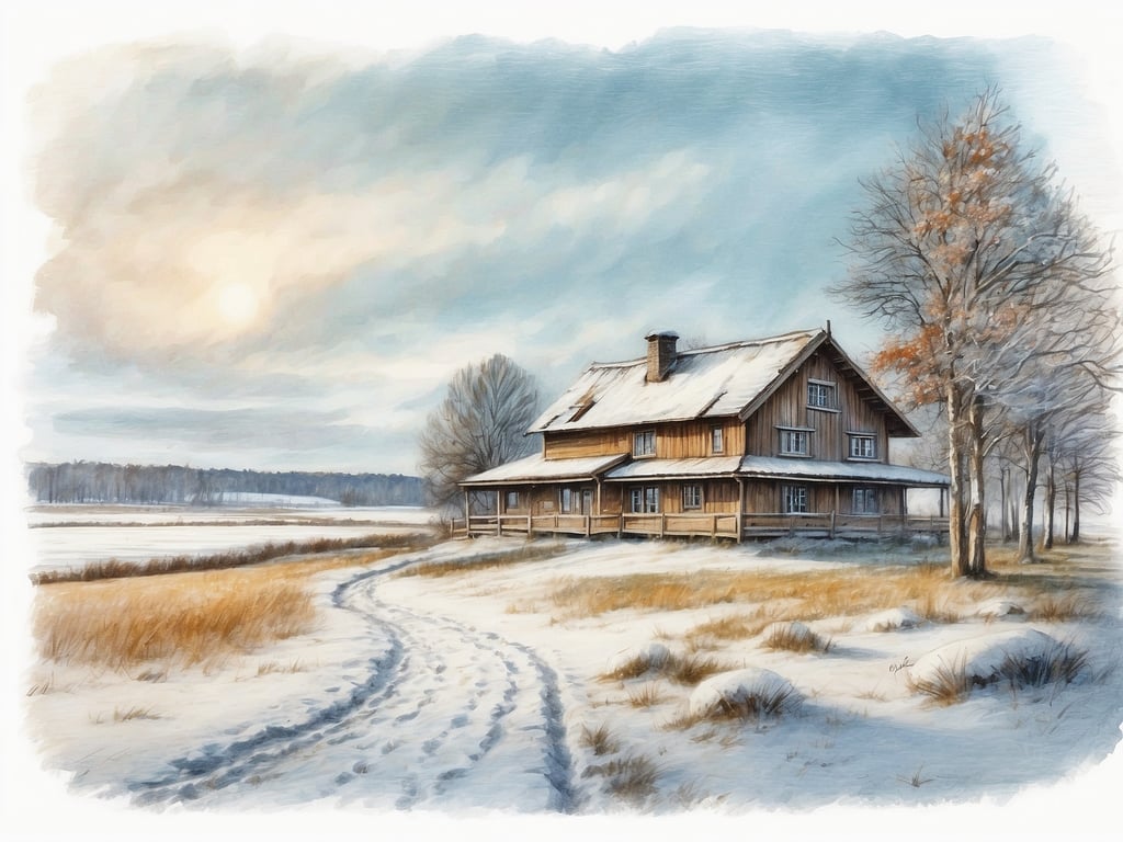Auf dem Bild ist eine winterliche Landschaft mit einem Holzhaus zu sehen, das von Schnee und frostiger Natur umgeben ist. Der Himmel ist bewölkt und es ist eine ruhige, friedliche Atmosphäre.

Die Winterferien in Schleswig-Holstein 2024 sind vom 22. Dezember 2024 bis zum 5. Januar 2025.