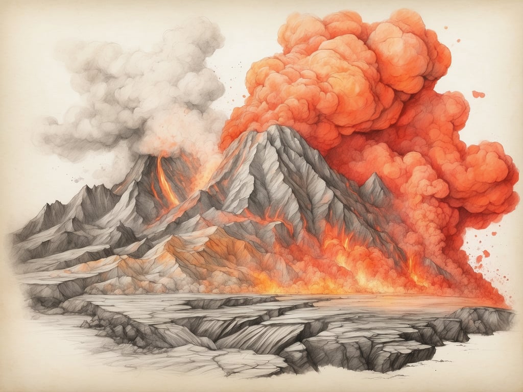 Auf dem Bild ist ein Vulkan zu sehen, der ausbricht. Es gibt eine große Menge Rauch und Lava, die aus dem Krater strömt.

Warum gibt es in Island so viele Vulkane? Island liegt auf dem Mittelatlantischen Rücken, wo die nordamerikanische und die eurasische tektonische Platte auseinanderdriften. Diese geologische Aktivität führt zu häufigen vulkanischen Ausbrüchen und hat eine Vielzahl von Vulkanen geformt, was Island zu einem der vulkanisch aktivsten Länder der Welt macht.