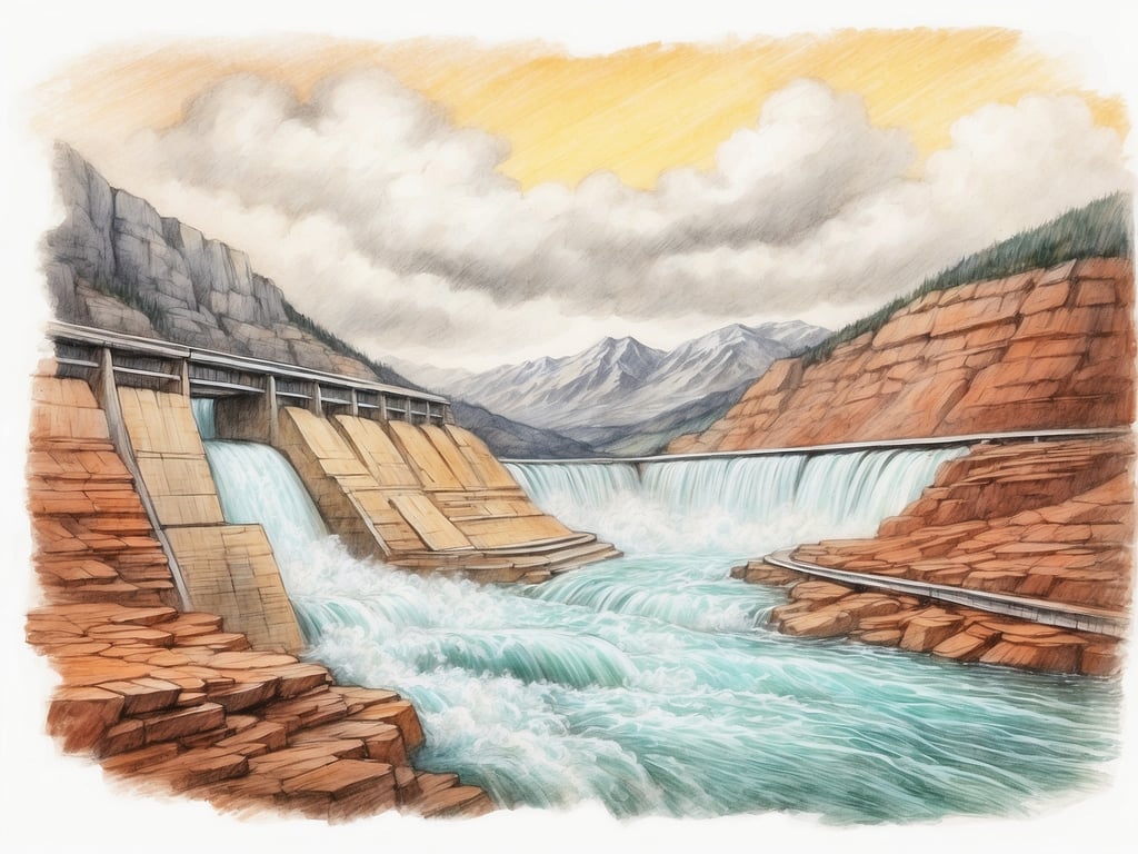 Auf dem Bild ist eine Wasserstaustufe oder ein Wehr zu sehen, das Wasser fließt über mehrere Stufen hinunter. Im Hintergrund sind Berge und eine bewölkte Himmel zu erkennen.

Bezüglich der Frage, warum der Gardasee so wenig Wasser hat, kann es verschiedene Gründe geben. Diese könnten unter anderem den Klimawandel, Veränderungen im Niederschlagsmuster, erhöhte Verdunstung oder menschliche Eingriffe wie Wasserentnahme zur Bewässerung umfassen.