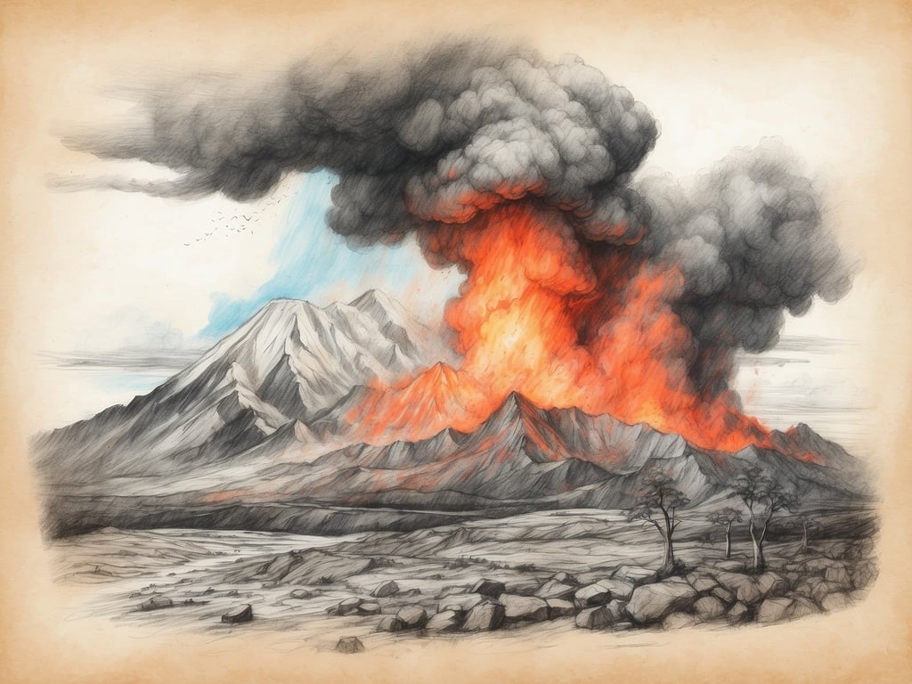 Auf dem Bild ist ein aktiver Vulkan zu sehen, der Lava und Rauch ausstößt. Die umliegende Landschaft wirkt karg und felsig, mit einigen kaum erkennbaren Bäumen im Vordergrund.

Warum hat Island keine Bäume? Historisch gesehen gab es in Island viele Wälder, aber die Abholzung durch die frühe Besiedlung und die Nutzung der Holzressourcen in Kombination mit Erosion und ungünstigen klimatischen Bedingungen hat dazu geführt, dass nur sehr wenig ursprünglicher Wald übrig geblieben ist. Die harschen Witterungsbedingungen und der Vulkanismus tragen ebenfalls zu einer begrenzten Vegetation bei.