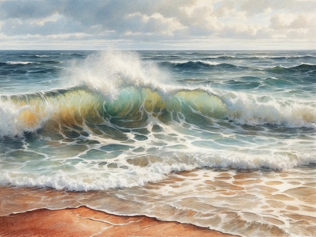 Auf dem Bild ist eine malerische Darstellung des Meeres mit Wellen zu sehen, die an einen Strand rollen. Die Farben und die Lichtreflexionen verleihen der Szene eine lebendige und beruhigende Atmosphäre.

Der Begriff „Ostsee“ anstelle von „Ostmeer“ hat historische und geografische Gründe. „See“ wird häufig für größere, innerhalb eines Landes oder zwischen Ländern liegende Gewässer verwendet, während „Meer“ sich oft auf größere Ozeanabschnitte bezieht. Zudem hat sich der Begriff „Ostsee“ über die Jahrhunderte etabliert und wird aufgrund der geopolitischen und kulturellen Bedeutung verwendet.
