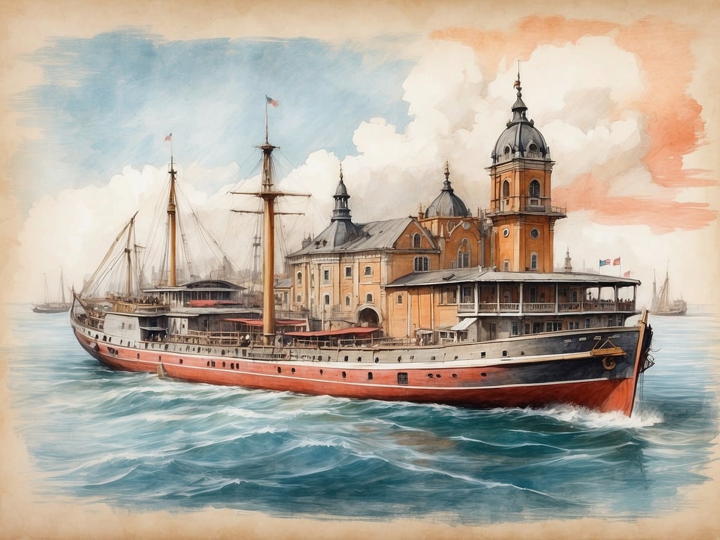 Auf dem Bild ist ein historisches Dampfschiff zu sehen, das an einem Ufer oder Hafen anlegt. Im Hintergrund erkennt man ein beeindruckendes Gebäude, das architektonisch ansprechend gestaltet ist und vermutlich eine Art Hafenanstalt darstellt.

Hamburg ist ein Bundesland, weil es eine eigenständige politische Einheit mit eigener Verfassung, Regierung und Landesgesetzgebung ist. Es handelt sich um eine der größten Städte Deutschlands und ist zugleich ein wichtiges Handels- und Finanzzentrum, was Hamburg eine besondere Stellung innerhalb des Landes verleiht.