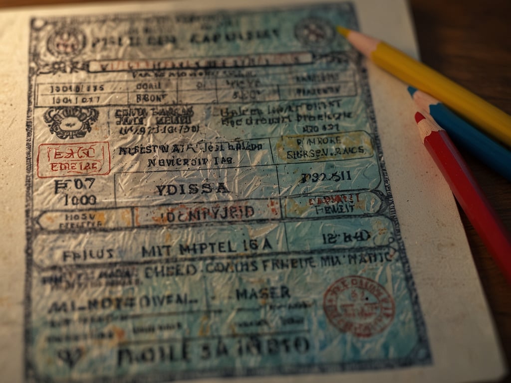 Auf dem Bild ist ein Pass oder ein ähnliches Dokument zu sehen, das mit verschiedenen handschriftlichen Angaben und Stempeln versehen ist. 

Um in die USA zu reisen, benötigt man in der Regel:

1. **Reisepass**: Ein gültiger Reisepass ist erforderlich.
2. **Visum**: Je nach Aufenthaltszweck ist möglicherweise ein Visum nötig.
3. **ESTA**: Bei Reisen im Rahmen des Visa Waiver Programms ist eine ESTA-Genehmigung erforderlich.
4. **Flugtickets**: Nachweis über Hin- und Rückflug.
5. **Gesundheitsanforderungen**: Je nach aktuellen Vorgaben können Impfungen oder Tests erforderlich sein.

Es ist wichtig, sich über die spezifischen Anforderungen zu informieren, die je nach Nationalität variieren können.