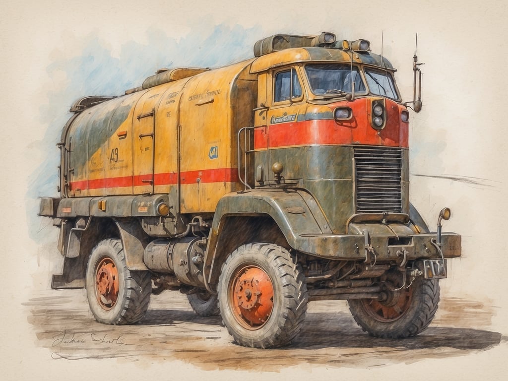 Auf dem Bild ist ein Oldtimer-Truck zu sehen, der eine karierte Lackierung in Orange und Grün hat. 

Zu deiner Frage: Eine Reiserücktrittsversicherung deckt in der Regel folgende Punkte ab:

1. **Stornokosten**: Kosten, die bei der Stornierung einer Reise anfallen.
2. **Unvorhergesehene Ereignisse**: Beispielsweise plötzliche Krankheiten oder Unfälle, die eine Reiseverhinderung zur Folge haben.
3. **Todesfälle**: Der Tod eines Versicherten oder nahestehender Personen kann ebenfalls abgedeckt sein.
4. **Reiseabbruch**: Teilweise kann auch ein Reiseabbruch abgesichert sein, wenn die Reise aus bestimmten Gründen vorzeitig beendet werden muss.

Es ist wichtig, die genauen Bedingungen der jeweiligen Versicherungspolice zu prüfen, da die Deckung variieren kann.