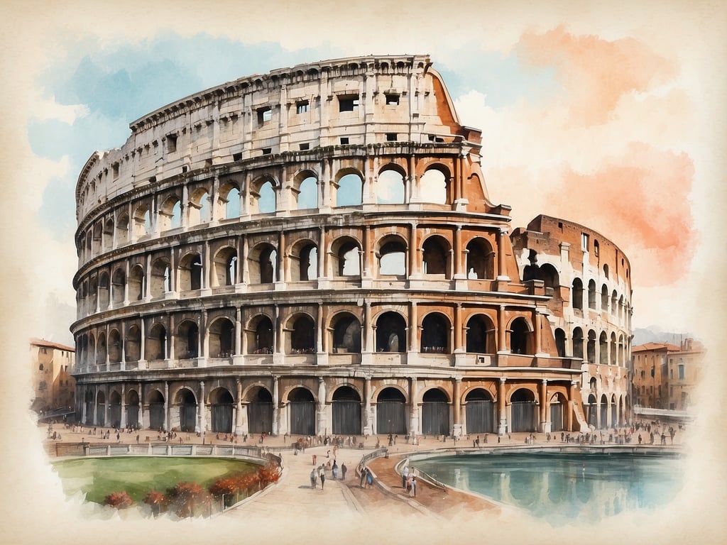 Auf dem Bild ist das Kolosseum in Rom zu sehen, ein beeindruckendes antikes Amphitheater. In Italien sollte man unbedingt folgende Sehenswürdigkeiten besucht haben: das Kolosseum, den Petersdom in Rom, den schiefen Turm von Pisa, die Kanäle von Venedig, die Ruinen von Pompeji und die Uffizien in Florenz. Diese Orte bieten einen wunderbaren Einblick in die reiche Geschichte und Kultur des Landes.