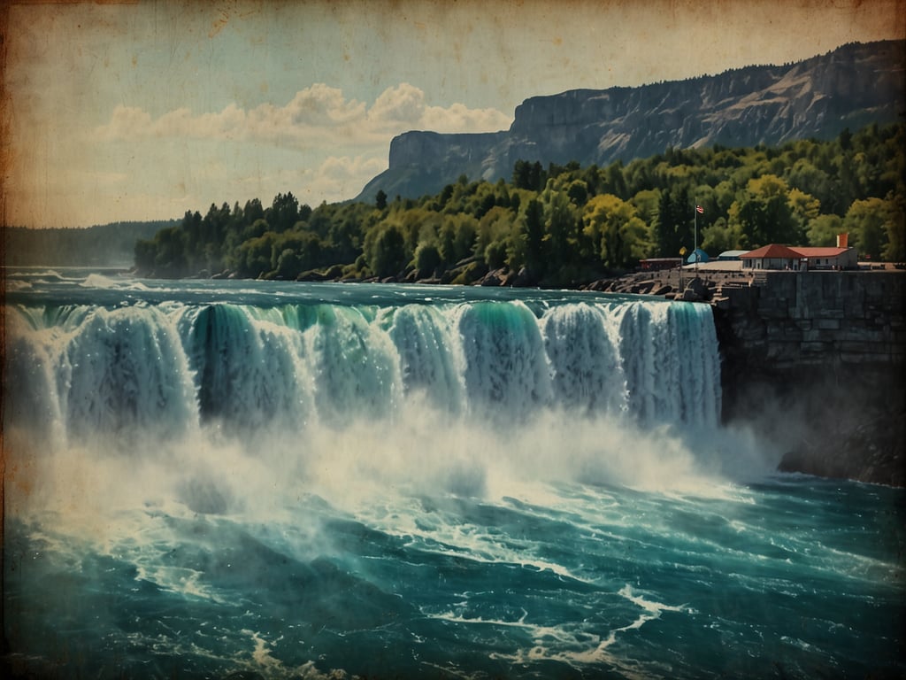 Auf dem Bild sind beeindruckende Wasserfälle zu sehen, die wahrscheinlich die Niagarafälle darstellen. Wenn man in Kanada ist, gibt es viele Sehenswürdigkeiten, die man nicht verpassen sollte. Die Niagarafälle gehören definitiv dazu, da sie eine atemberaubende Naturschönheit und eine beeindruckende Wassermenge bieten. Zudem sind die umliegenden Parks und Aussichtsplattformen perfekt, um die Aussicht zu genießen. Weitere Highlights in Kanada sind der Banff-Nationalpark, die Rocky Mountains und die Stadt Vancouver mit ihrem malerischen Hafen und den Bergen im Hintergrund.