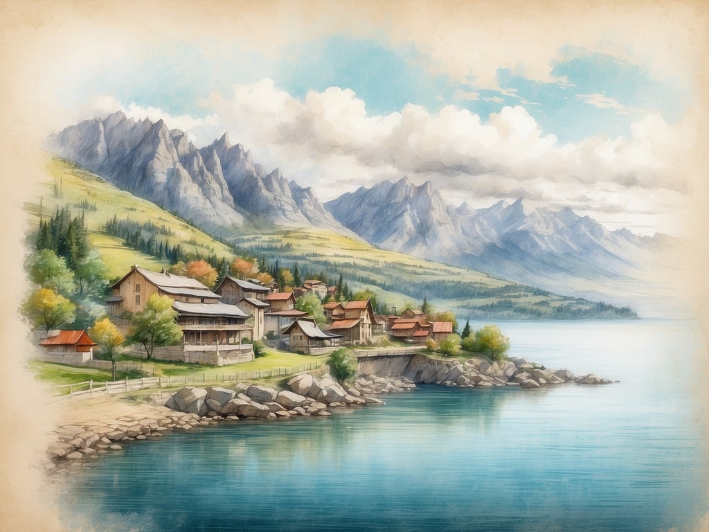 Auf dem Bild ist eine malerische Küstenlandschaft mit einem klaren See, umgeben von Bergen und kleinen, charmanten Häusern zu sehen. 

Wenn du nach den schönsten Orten am Gardasee suchst, wären folgende empfehlenswert:

1. **Limone sul Garda**: Ein malerisches Dorf mit bunten Häusern und atemberaubendem Blick auf den See.
2. **Riva del Garda**: Berühmt für seine Strände und Wassersportmöglichkeiten, bietet auch historische Sehenswürdigkeiten.
3. **Malcesine**: Mit seiner beeindruckenden Burg und der Seilbahn auf den Monte Baldo, die atemberaubende Ausblicke bietet.
4. **Sirmione**: Bekannt für die römischen Ruinen und die wunderschöne Altstadt auf der Halbinsel.
5. **Bardolino**: Berühmt für seinen Wein und die schöne Uferpromenade, ideal zum Flanieren.

Diese Orte kombinieren Natur, Geschichte und Kultur und machen den Gardasee zu einem faszinierenden Reiseziel.