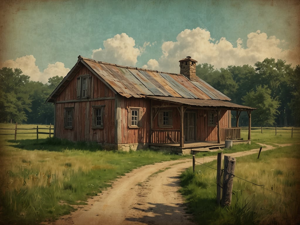 Auf dem Bild ist ein rustikales Holzhaus zu sehen, das von einer grünen Wiese umgeben ist. Der Weg zur Tür ist gut erkennbar, und es gibt einige Bäume im Hintergrund. Es wirkt ländlich und idyllisch. An einem solchen Ort könnte man sich ein Waschhaus vorstellen, das traditionell für die Reinigung von Kleidung oder für andere alltägliche Zwecke genutzt wird.