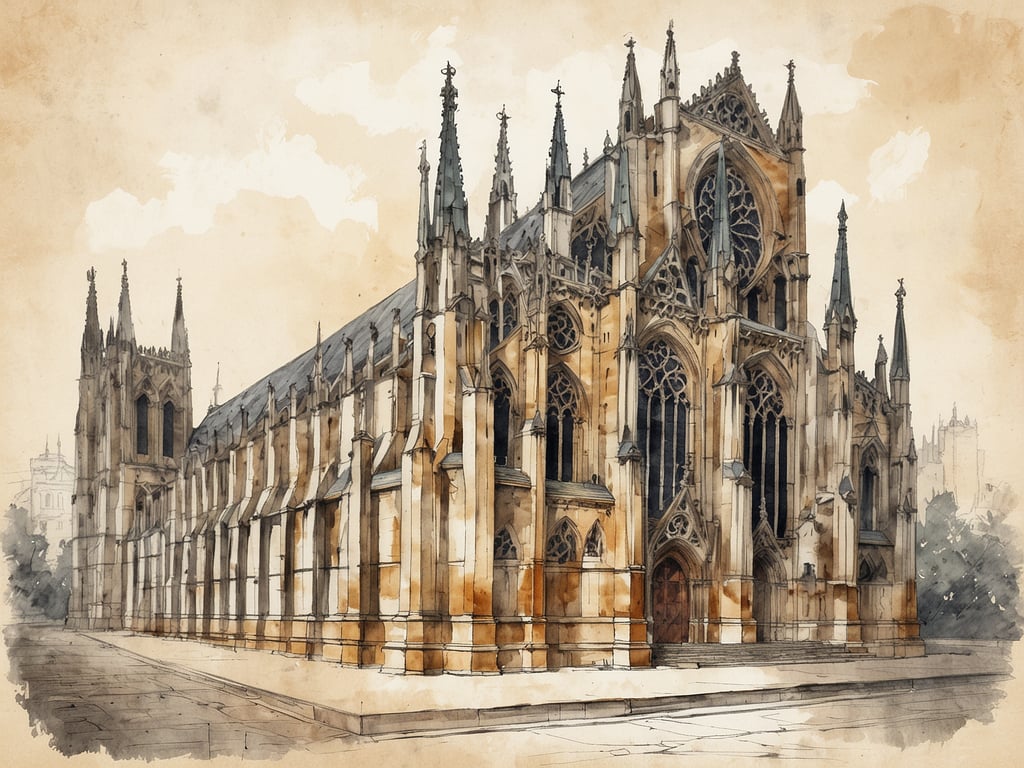 Das Bild zeigt eine beeindruckende Kathedrale im gotischen Stil. Diese Architektur ist durch hohe Türme und filigrane Details gekennzeichnet. Die Kathedrale von Palma de Mallorca heißt 