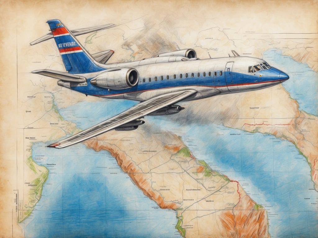 Auf dem Bild ist ein Flugzeug zu sehen, das über einer kartografischen Darstellung verschiedener Landschaften fliegt. Die Karte könnte Küstenlinien, Gebirgszüge und andere geografische Merkmale zeigen.

Wie lange fliegt man auf die Kapverden? Die Flugzeit von Deutschland zu den Kapverden beträgt in der Regel etwa 6 bis 8 Stunden, je nach Abflughafen und Flugroute.