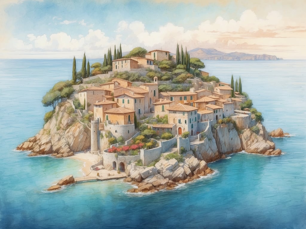 Das Bild zeigt eine malerische, kleine Insel mit Häusern, umgeben von blauem Wasser und einer bewachsenen Landschaft. Es erinnert an traditionelle mediterrane Architektur.

Wie viele Inseln hat Italien? Italien hat insgesamt etwa 450 Inseln. Die bekanntesten sind Sizilien und Sardinien.