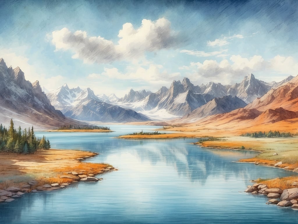 Auf dem Bild ist eine malerische Landschaft mit einem ruhigen Fluss, umgeben von Bergen und Bäumen zu sehen. Im Hintergrund sind schneebedeckte Gipfel, die den Eindruck einer alpinen Umgebung erwecken.

Wie viele Seen hat Deutschland? Deutschland hat über 12.000 Seen, die in verschiedenen Größen und Formen vorkommen.