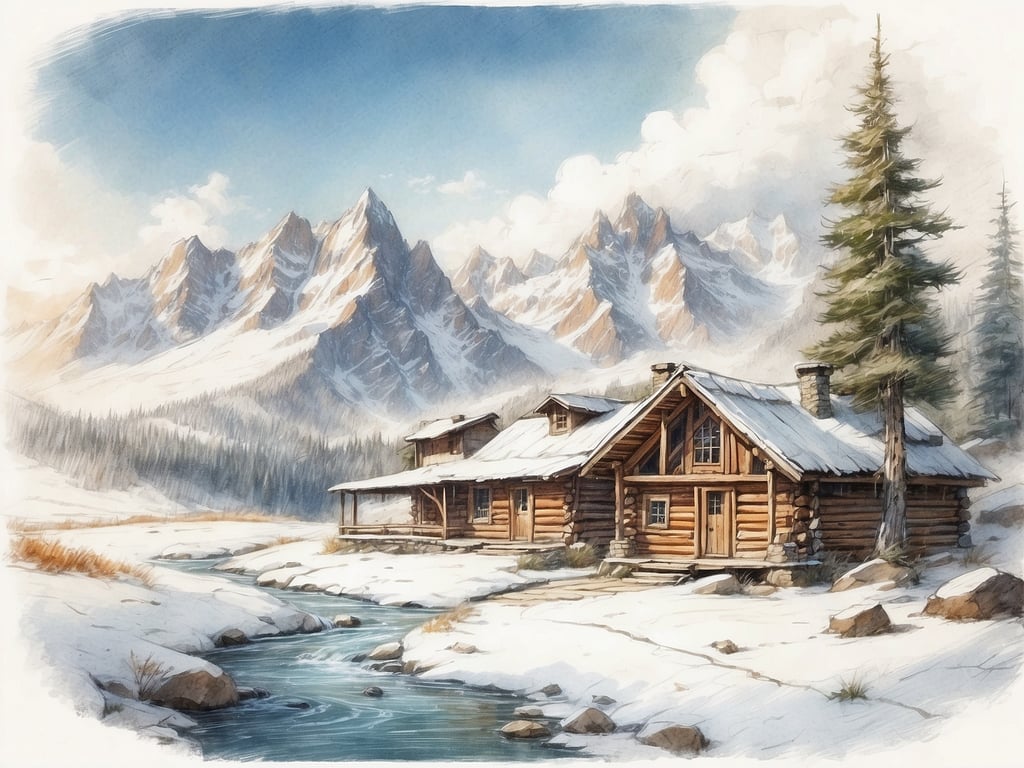 Auf dem Bild ist eine idyllische Winterlandschaft mit einer Blockhütte am Ufer eines kleinen, zugefrorenen Flusses zu sehen. Im Hintergrund erheben sich majestätische Berge, die mit Schnee bedeckt sind, und der Himmel ist klar und leicht bewölkt. Es handelt sich um eine ruhige, malerische Szenerie, die eine einladende und friedliche Atmosphäre ausstrahlt.

Die Winterferien für die Schulen in Bayern 2024 sind vom 22. Dezember 2024 bis zum 6. Januar 2025.