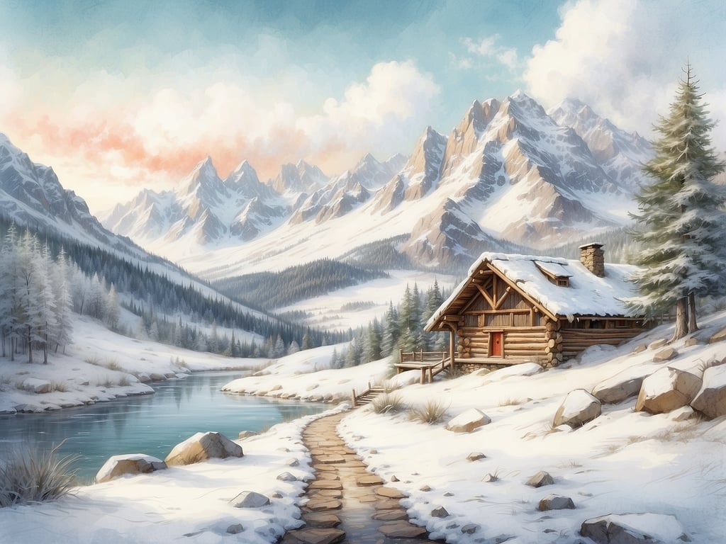 Auf dem Bild ist eine idyllische Winterlandschaft zu sehen, die eine schneebedeckte Hütte am Ufer eines klaren Gewässers zeigt. Im Hintergrund erheben sich majestätische, schneebedeckte Berge unter einem blauen Himmel mit zarten Wolken.

Für das Winterwandern sind die Alpen in Deutschland und Österreich hervorragende Destinationen. Beliebte Gebiete sind unter anderem die Zugspitze, die Berchtesgadener Alpen und das Ötztal. Auch der Schwarzwald bietet schöne Wanderwege, die im Winter gut begehbar sind.
