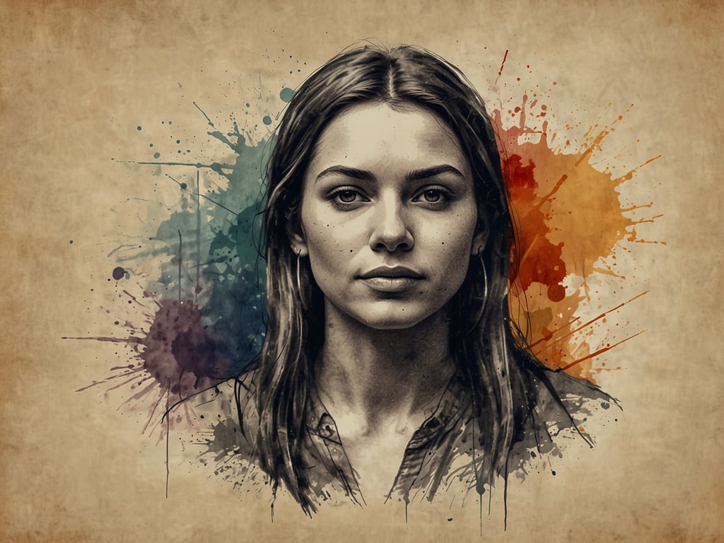 Das Bild zeigt eine künstlerische Darstellung eines Gesichts, umgeben von lebhaften Farbspritzern. Diese Art von Kunst kann oft mit spirituellen Erlebnissen verbunden werden, da sie Emotionen und innere Zustände visualisiert, die in kulturellen oder spirituellen Praktiken ausgedrückt werden.

In vielen Kulturen sind Bilder wie dieses Teil von Veranstaltungen, die Kreativität und Selbstdarstellung fördern. Sie können in Ateliers, Galerien oder während Festivals präsentiert werden, wo Kunst als Mittel zur Verbindung mit dem Selbst und der Gemeinschaft dient. Solche Darstellungen können auch zur Reflexion und Meditation anregen, indem sie unsere Wahrnehmung von Identität und Spiritualität herausfordern.